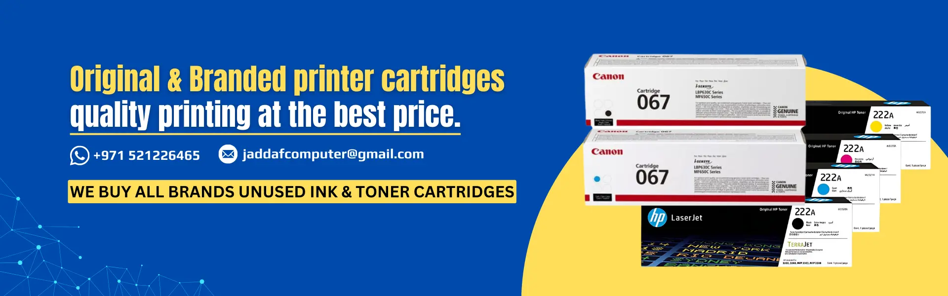 Original & Branded printer cartridges quality printing at the best price.